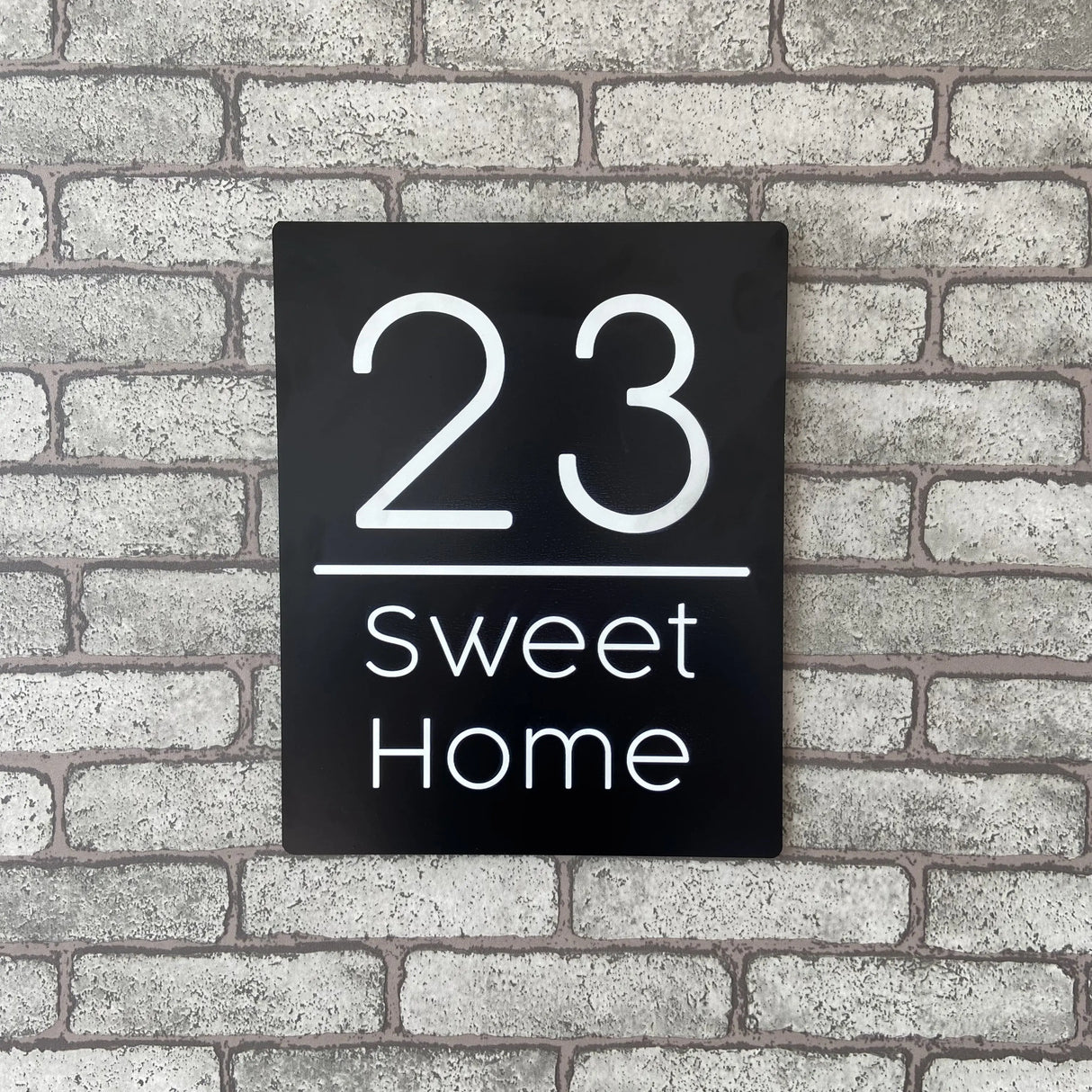 CUSTOM BRUSHED ALUMINIUM VERTICAL HOUSE SIGN NUMBER STREET SIGN ADDRESS DOOR WALL PLAQUE