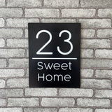 CUSTOM BRUSHED ALUMINIUM VERTICAL HOUSE SIGN NUMBER STREET SIGN ADDRESS DOOR WALL PLAQUE