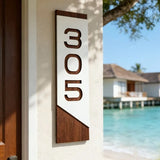 Custom Acrylic House Number Plaque | Black, White & Gold