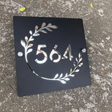 Custom Square Leaf Pattern Acrylic House Sign | Personalised Address Plaque