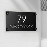 STAINLESS STEEL HOUSE NUMBER DOOR PLATE LASER CUT CUSTOMISED STREET ADDRESS