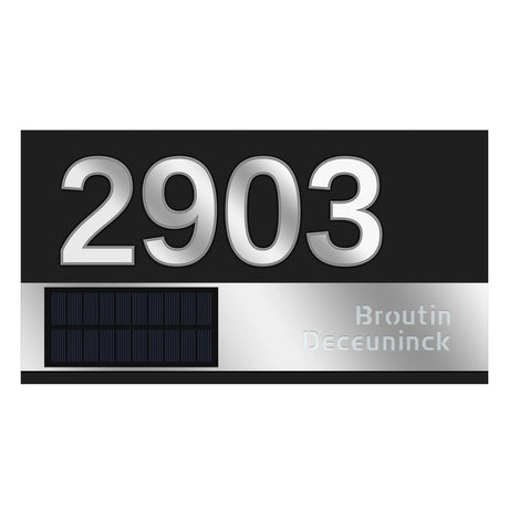 SOLAR LED HOUSE NUMBER SIGN ADDRESS CUSTOM ACRYLIC HORIZONTAL BACKLIT