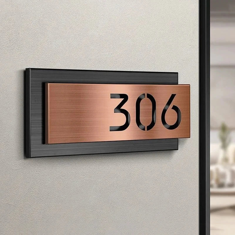 CUSTOM MODERN STAINLESS STEEL HOUSE SIGN NUMBER STREET SIGN ADDRESS DOOR WALL PLAQUE