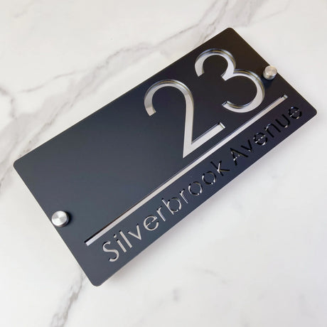 CUSTOM ACRYLIC MODERN HOUSE SIGN NUMBER STREET SIGN ADDRESS DOOR WALL PLAQUE