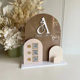 Custom Acrylic Multi QR Code Display Stand | Arched Design | 60 Colours