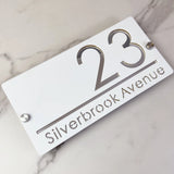 CUSTOM ACRYLIC MODERN HOUSE SIGN NUMBER STREET SIGN ADDRESS DOOR WALL PLAQUE