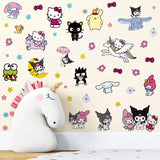 HELLO KITTY KUROMI MY MELODY PINK PURPLE WALL STICKER MURAL ART Decal