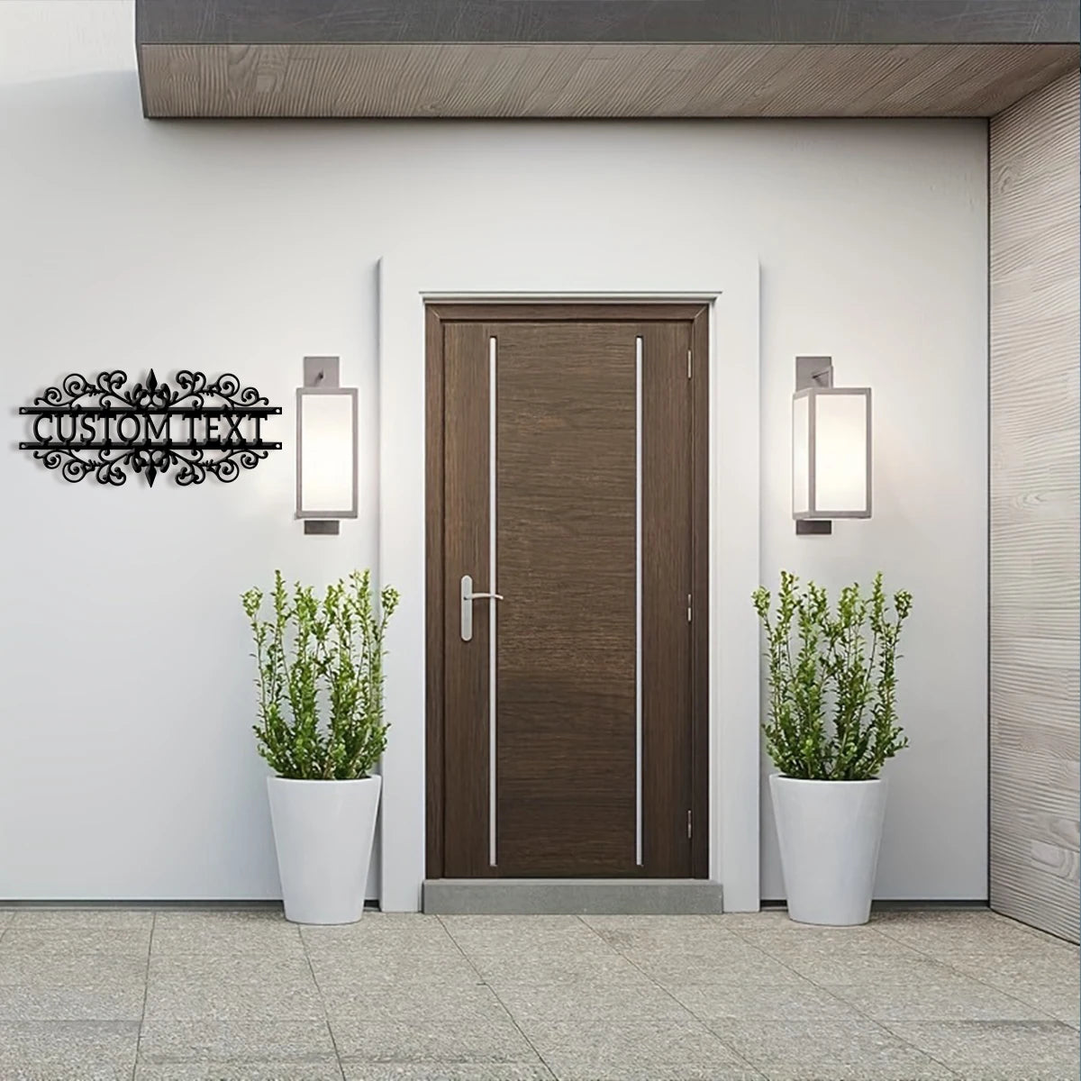 Custom Decorative Metal House Number Sign | Personalised Laser-Cut Address Plaque