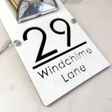 LED SOLAR POWERED OUTSIDE CUSTOM HOUSE SIGN LASER CUT NUMBER STREET HOUSE ADDRESS WALL SIGN