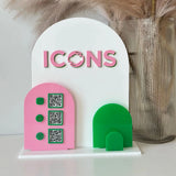 Custom Acrylic Multi QR Code Display Stand | Arched Design | 60 Colours