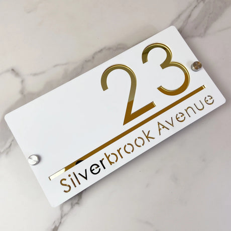 CUSTOM ACRYLIC MODERN HOUSE SIGN NUMBER STREET SIGN ADDRESS DOOR WALL PLAQUE