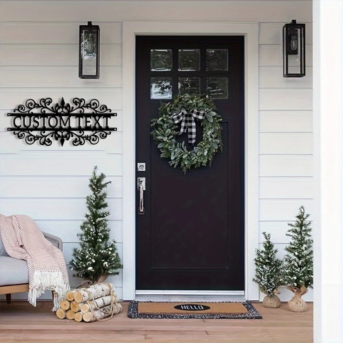 Custom Decorative Metal House Number Sign | Personalised Laser-Cut Address Plaque
