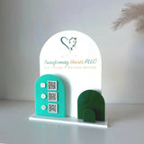 Custom Acrylic Multi QR Code Display Stand | Arched Design | 60 Colours