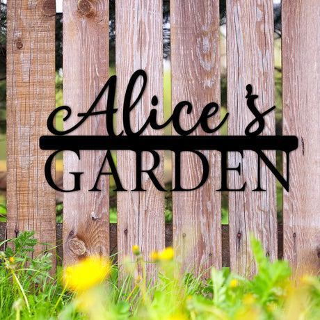 CUSTOM NAME BLACK METAL WALL SIGN PLAQUE HANGING GARDEN DECOR
