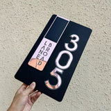 SOLAR LED HOUSE NUMBER SIGN ADDRESS CUSTOM ACRYLIC VERTICAL BACKLIT