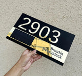SOLAR LED HOUSE NUMBER SIGN ADDRESS CUSTOM ACRYLIC HORIZONTAL BACKLIT