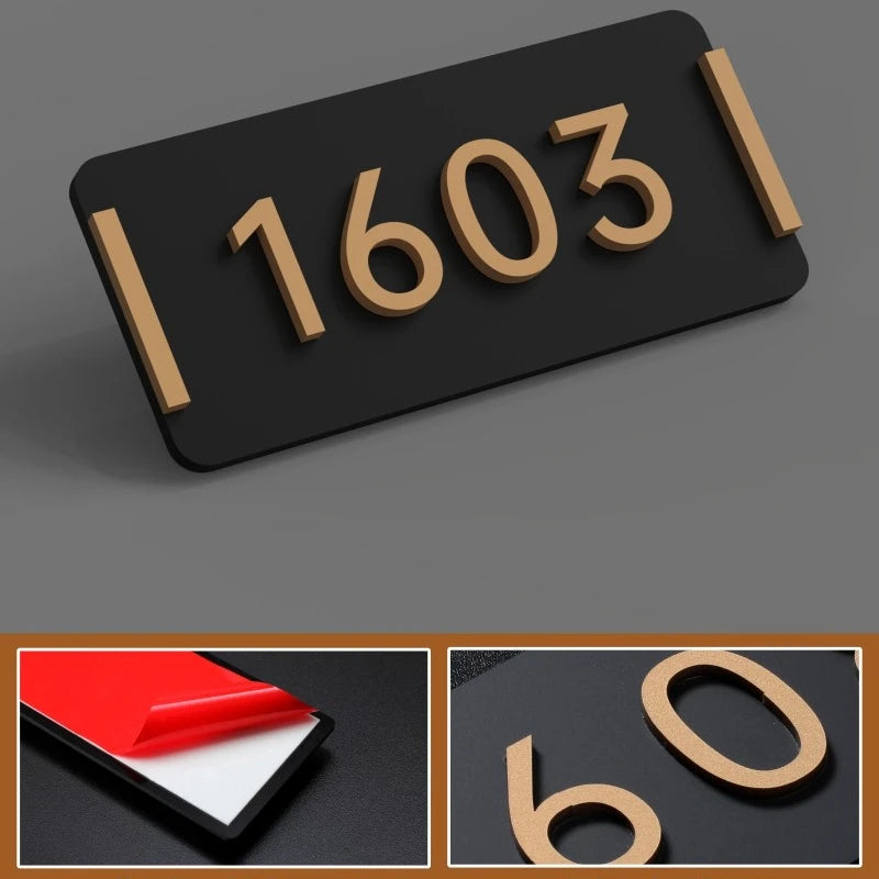 CUSTOM HOUSE SIGN DOOR ADDRESS SIGN 3D ACRYLIC MODERN HOUSE NUMBER PLAQUE STREET SIGN
