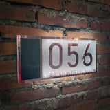LED SOLAR CUSTOM HOUSE SIGN NUMBER STREET ACRYLIC SILVER GOLD ROSE GOLD ADDRESS DOOR WALL PLAQUE