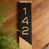 Custom Acrylic House Number Plaque | Black, White & Gold