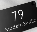 STAINLESS STEEL HOUSE NUMBER DOOR PLATE LASER CUT CUSTOMISED STREET ADDRESS