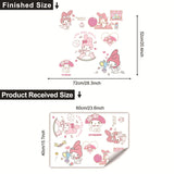 HELLO KITTY MY MELODY KUROMI PINK PURPLE WALL STICKER MURAL ART Decal