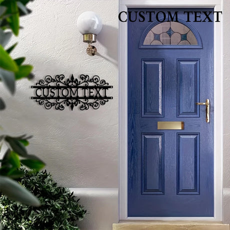 Custom Decorative Metal House Number Sign | Personalised Laser-Cut Address Plaque