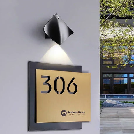STAINLESS STEEL MODERN HOUSE ADDRESS SIGN BUSINESS ADDRESS PERSONALISED FAMILY NAME