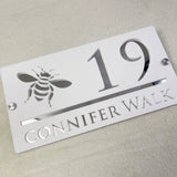 CUSTOM HOUSE SIGN NUMBER STREET SIGN BEE ACRYLIC ADDRESS DOOR WALL PLAQUE