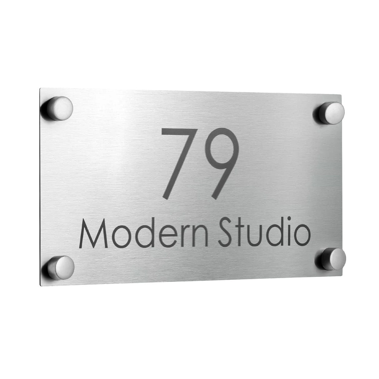 STAINLESS STEEL HOUSE NUMBER DOOR PLATE SILVER GOLD CUSTOMISED STREET ADDRESS