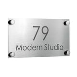 STAINLESS STEEL HOUSE NUMBER DOOR PLATE SILVER GOLD CUSTOMISED STREET ADDRESS