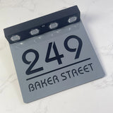 Custom Solar LED Square House Number Sign | Address Plaque