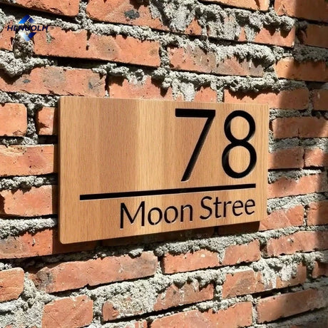 WOOD WOODEN OUTDOOR HOUSE SIGN NUMBER STREET HOUSE ADDRESS WALL MAIL BOX LETTER BOX PLAQUE