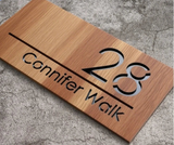 WOODEN WOOD OUTDOOR HOUSE SIGN NUMBER STREET HOUSE ADDRESS WALL MAIL BOX LETTER BOX PLAQUE