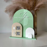 Custom Acrylic Multi QR Code Display Stand | Arched Design | 60 Colours