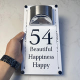 LED SOLAR DECORATIVE CUSTOM HOUSE SIGN NUMBER STREET SIGN ACRYLIC ADDRESS DOOR WALL PLAQUE