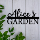 CUSTOM NAME BLACK METAL WALL SIGN PLAQUE HANGING GARDEN DECOR