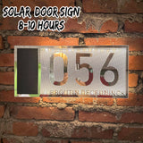 LED SOLAR CUSTOM HOUSE SIGN NUMBER STREET ACRYLIC SILVER GOLD ROSE GOLD ADDRESS DOOR WALL PLAQUE