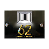 LED SOLAR RECTANGLE BLACK GOLD CUSTOM HOUSE SIGN NUMBER STREET SIGN ACRYLIC ADDRESS DOOR WALL PLAQUE