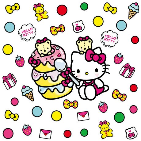 HELLO KITTY KUROMI MY MELODY PINK PURPLE WALL STICKER MURAL ART Decal