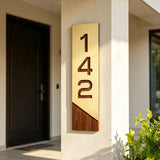 Custom Acrylic House Number Plaque | Black, White & Gold