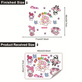 HELLO KITTY MY MELODY KUROMI PINK PURPLE WALL STICKER MURAL ART Decal