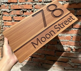 WOOD WOODEN OUTDOOR HOUSE SIGN NUMBER STREET HOUSE ADDRESS WALL MAIL BOX LETTER BOX PLAQUE