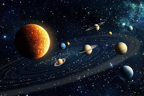 SOLAR SYSTEM SPACE PLANETS VINYL BANNER BACKDROP POSTER BIRTHDAY PARTY DECORATION