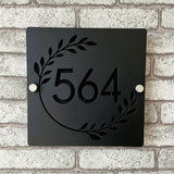 Custom Square Leaf Pattern Acrylic House Sign | Personalised Address Plaque