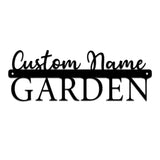 CUSTOM NAME BLACK METAL WALL SIGN PLAQUE HANGING GARDEN DECOR