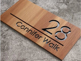 WOODEN WOOD OUTDOOR HOUSE SIGN NUMBER STREET HOUSE ADDRESS WALL MAIL BOX LETTER BOX PLAQUE