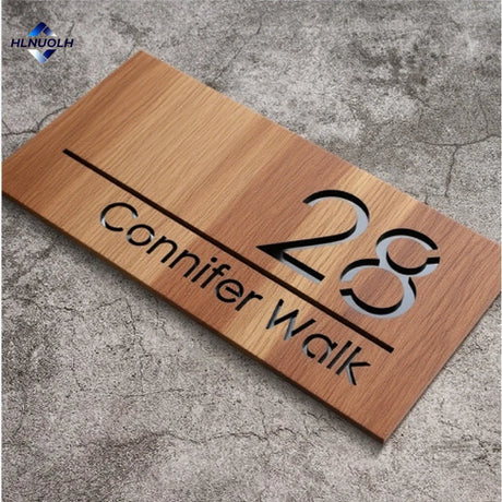 WOODEN WOOD OUTDOOR HOUSE SIGN NUMBER STREET HOUSE ADDRESS WALL MAIL BOX LETTER BOX PLAQUE