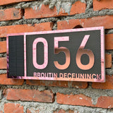 LED SOLAR CUSTOM HOUSE SIGN NUMBER STREET ACRYLIC SILVER GOLD ROSE GOLD ADDRESS DOOR WALL PLAQUE