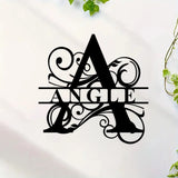 CUSTOM HOUSE SIGN BLACK METAL LETTER NAME MONOGRAME LETTER NAME PLAQUE 30CM