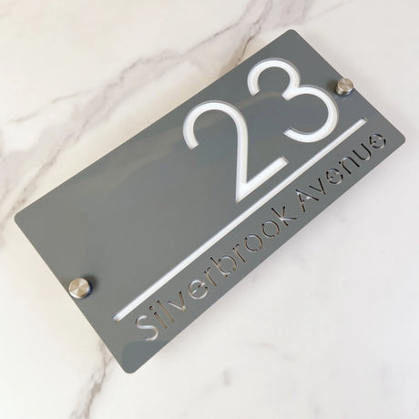 CUSTOM ACRYLIC MODERN HOUSE SIGN NUMBER STREET SIGN ADDRESS DOOR WALL PLAQUE